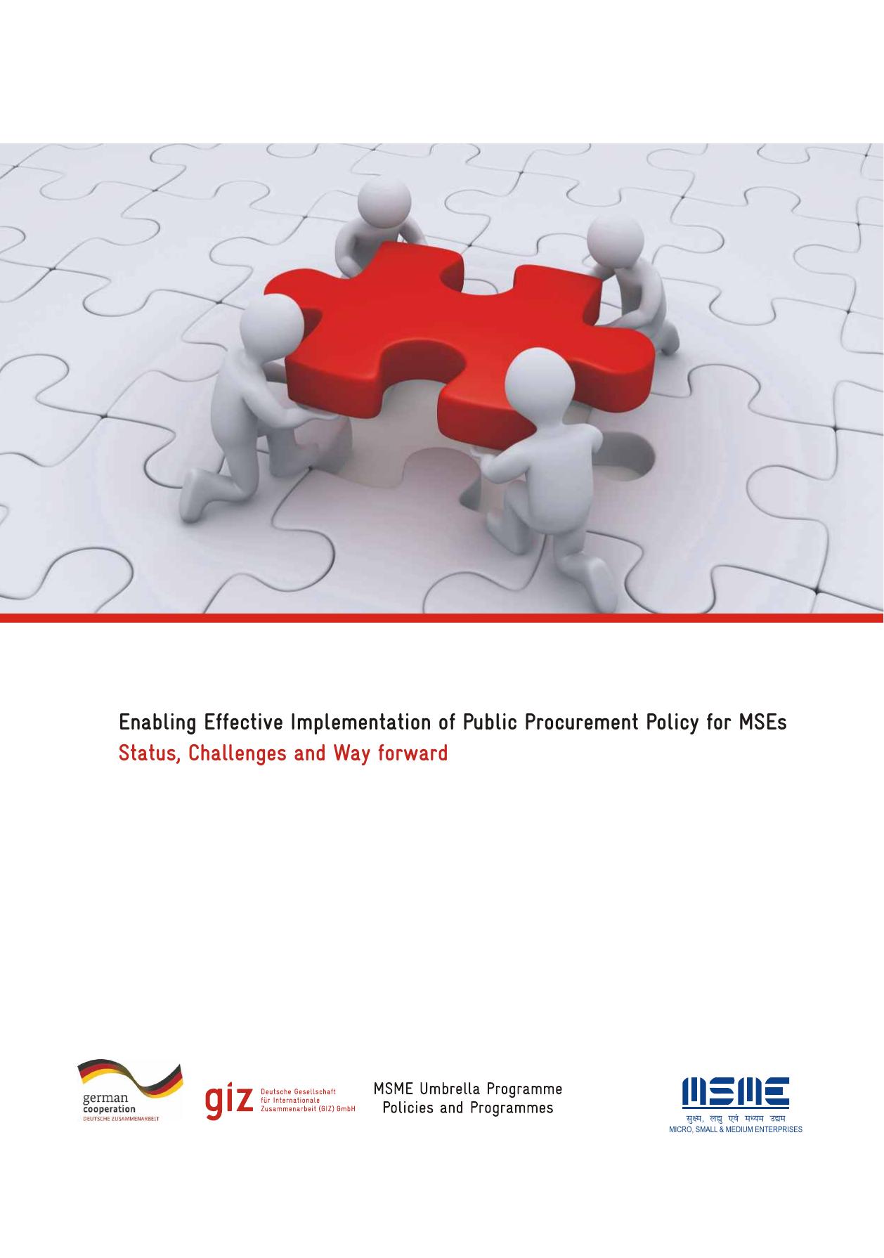 Enabling Effective Implementation of Public Procurement Policy for MSEs